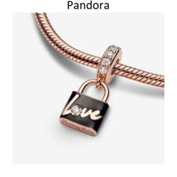 Pandora Rose Gold Love Padlock Dangle Charm - Picture 2 of 3